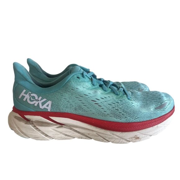 HOKA ONE ONE Clifton 8 Running Shoes 9.5 Sneaker Aquarella Eggshell Blue 1119394 - Picture 1 of 12